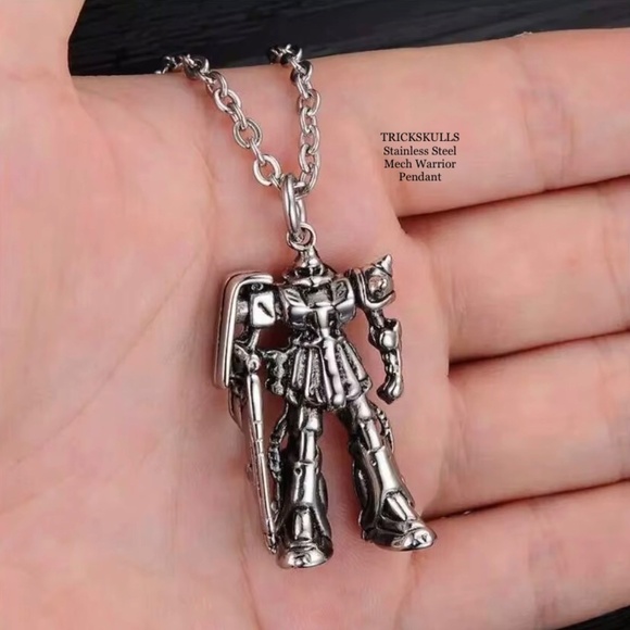 Mech Warrior Robot Gundam Anime Mechwarrior Gaming Charm 50cm Oval Link Chain - Picture 4 of 8